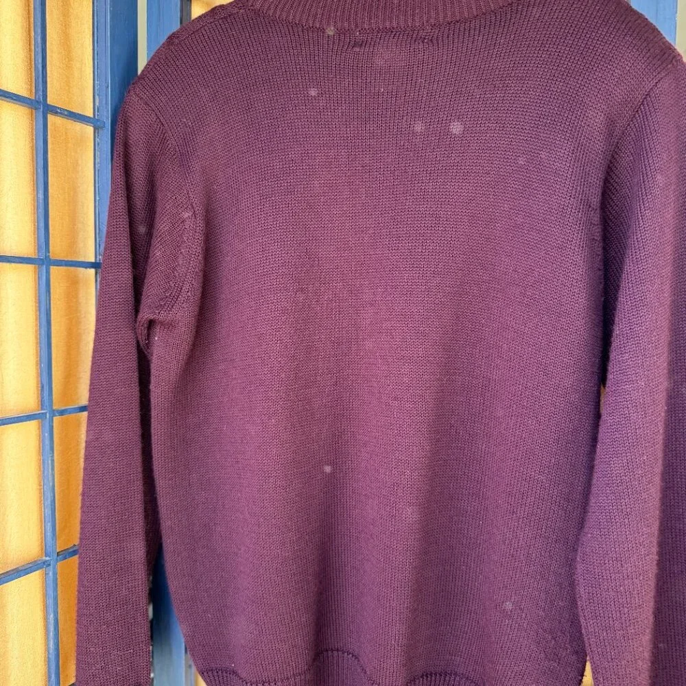 Alfred Dunner maroon Textured Knit Sweater Small - Picture 5 of 7